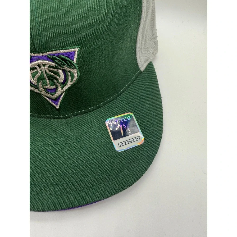 Reebok Milwaukee Bucks NBA Hat Mens 7 5/8 Green Purple Multi Team Fitted Cap